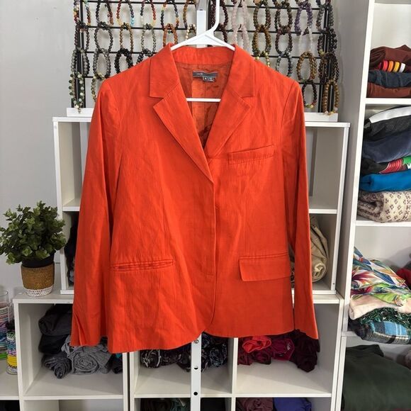 VINCE. Women's Orange Blazer wool blend size 8 (medium) preppy quiet luxury - Picture 4 of 6